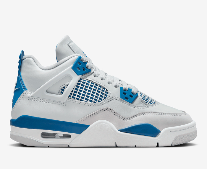 Jordan - AIR JORDAN 4 RETRO 'OFF WHITE/MILITARY BLUE-NEUTRAL GREY' GS ...