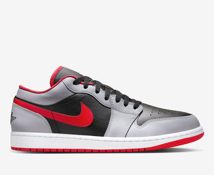 Jordan - AIR JORDAN 1 LOW 'BLACK/FIRE RED-CEMENT GREY-WHITE' - VegNonVeg