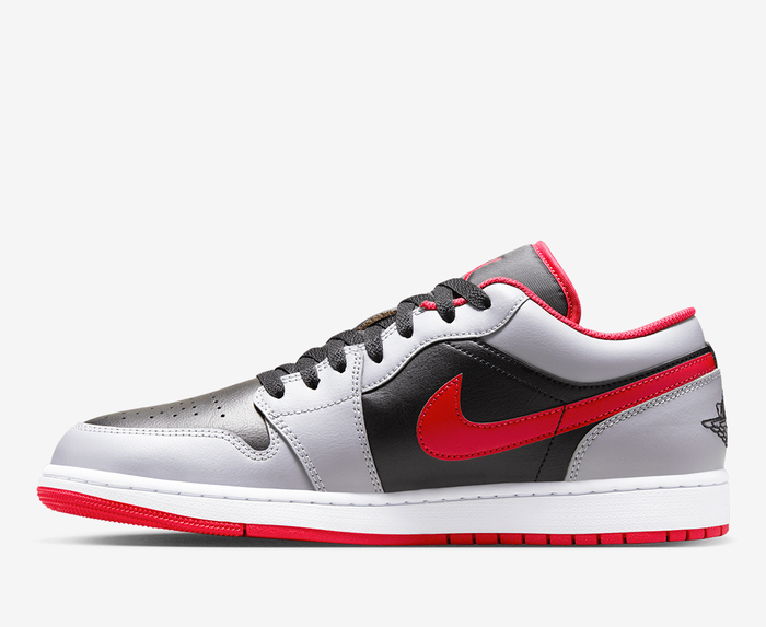 Jordan - AIR JORDAN 1 LOW 'BLACK/FIRE RED-CEMENT GREY-WHITE' - VegNonVeg