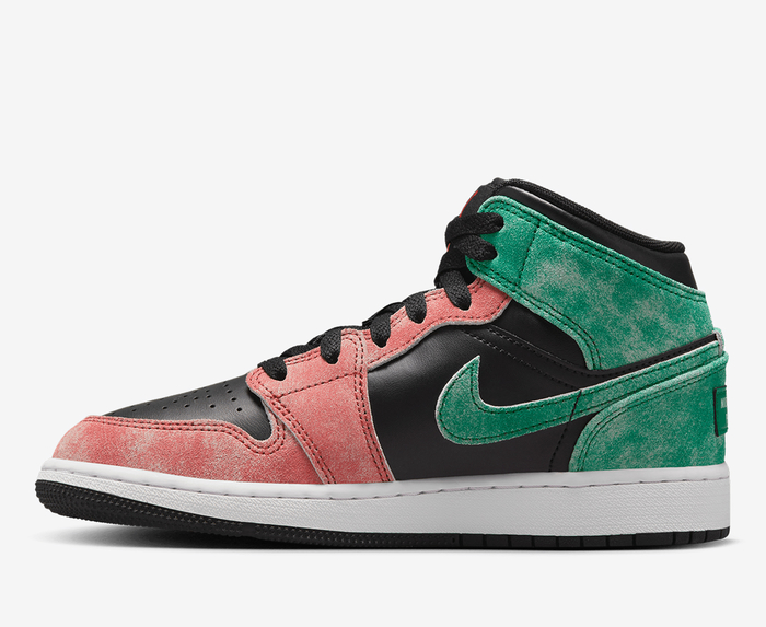 Jordan - AIR JORDAN 1 MID SE 'BLACK/PINE GREEN-DUNE RED' - VegNonVeg