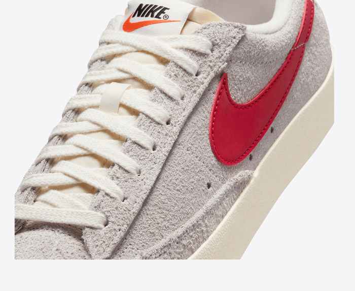 Nike BLAZER LOW 77 VINTAGE SUMMIT WHITE GYM RED SAIL COCONUT MILK VegNonVeg