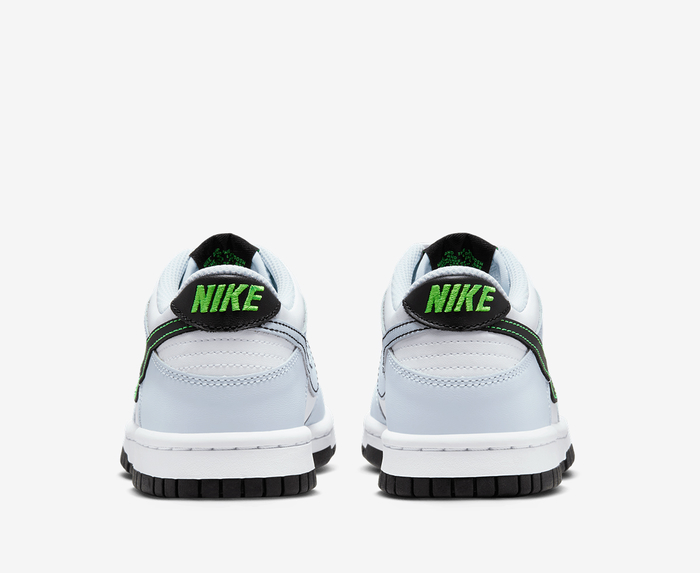 Nike - DUNK LOW 'WHITE/BLACK-FOOTBALL GREY-GREEN STRIKE' - VegNonVeg