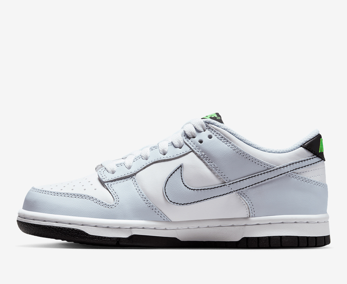 Nike - DUNK LOW 'WHITE/BLACK-FOOTBALL GREY-GREEN STRIKE' - VegNonVeg