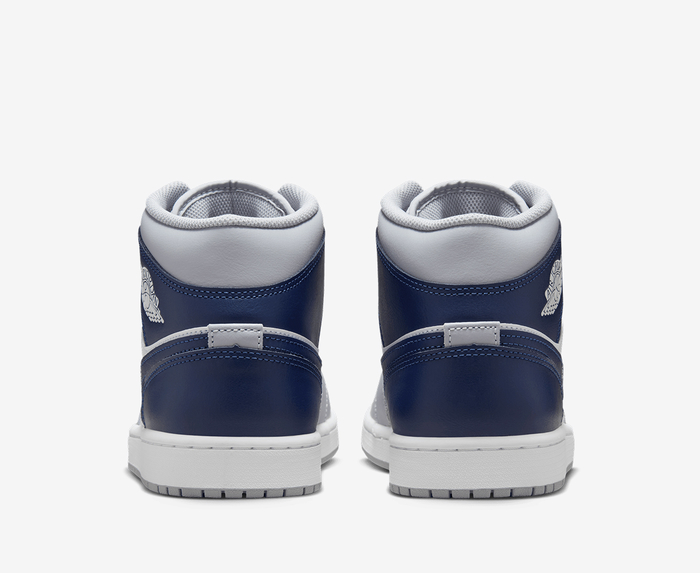 Jordan - AIR JORDAN 1 MID 'WHITE/MIDNIGHT NAVY-WOLF GREY' - VegNonVeg