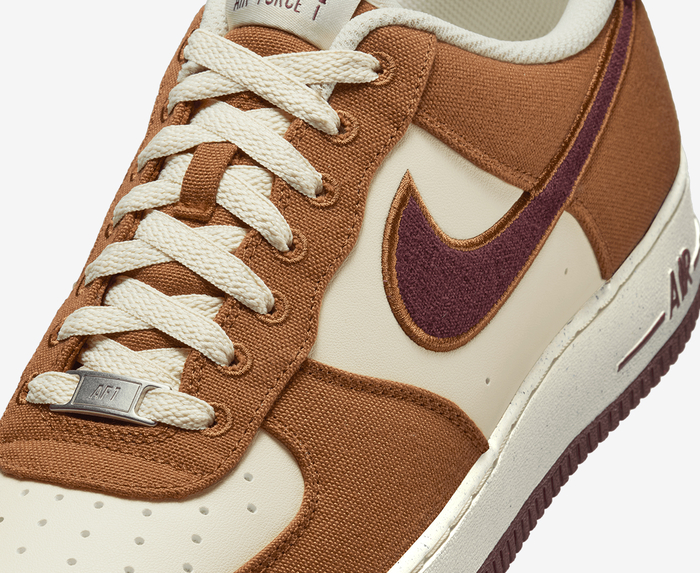 Nike AIR FORCE 1 07 LV8 LIGHT BRITISH TAN BURGUNDY CRUSH VegNonVeg