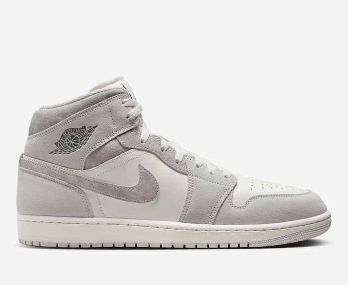 Jordan - AIR JORDAN 1 MID SE 'NEUTRAL GREY/SMOKE GREY-SAIL' - VegNonVeg