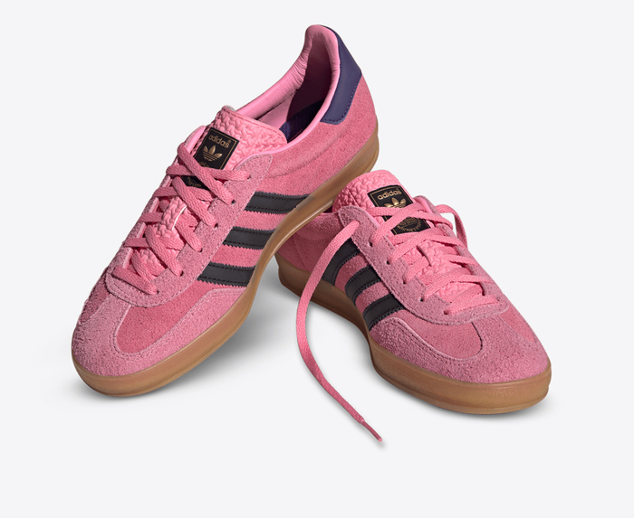 Adidas Originals GAZELLE INDOOR BLISS PINK CORE BLACK COLLEGIATE PURPLE VegNonVeg