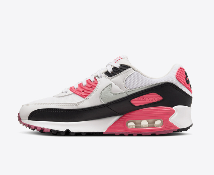 Nike AIR MAX 90 WHITE LIGHT SILVER ASTER PINK BLACK VegNonVeg