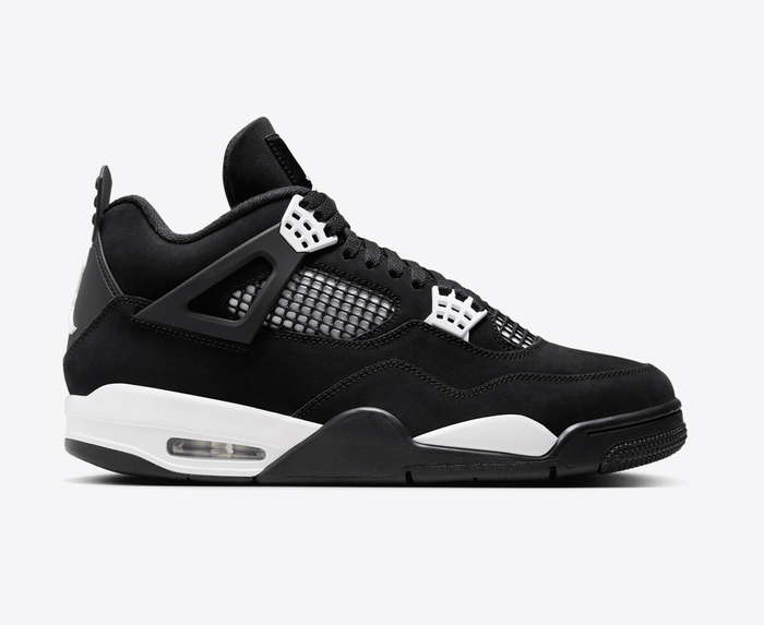 Jordan AIR JORDAN 4 RETRO BLACK WHITE VegNonVeg