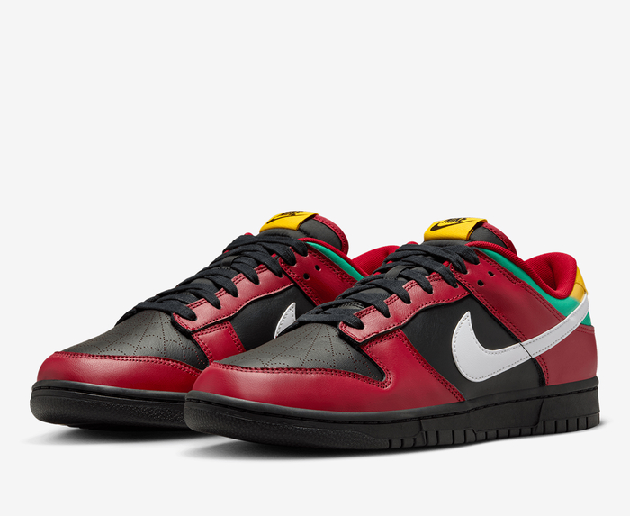 Nike - DUNK LOW RETRO 'BLACK/WHITE-GYM RED-UNIVERSITY GOLD' - VegNonVeg