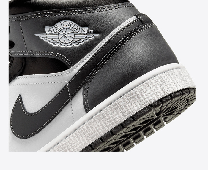 Jordan AIR JORDAN 1 MID BLACK IRON GREY WHITE VegNonVeg