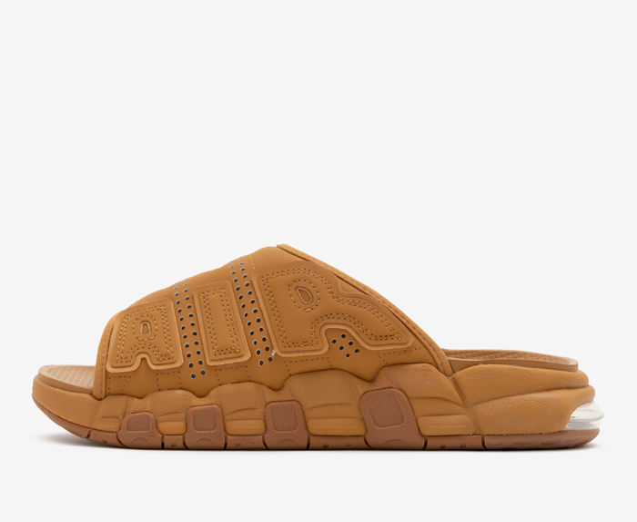 Nike - AIR MORE UPTEMPO SLIDE 'FLAX/GUM MEDIUM BROWN-CLEAR' - VegNonVeg