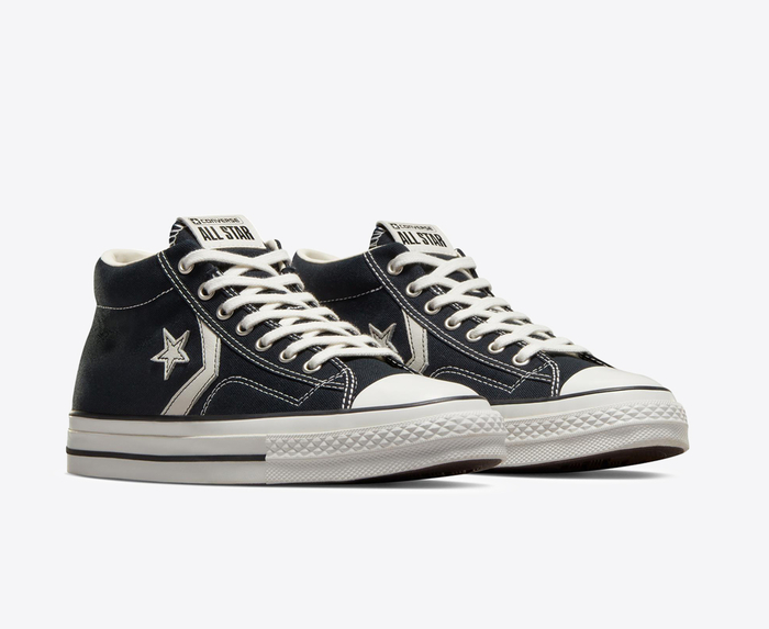 Converse STAR PLAYER 76 MID BLACK VINTAGE WHITE EGRET VegNonVeg