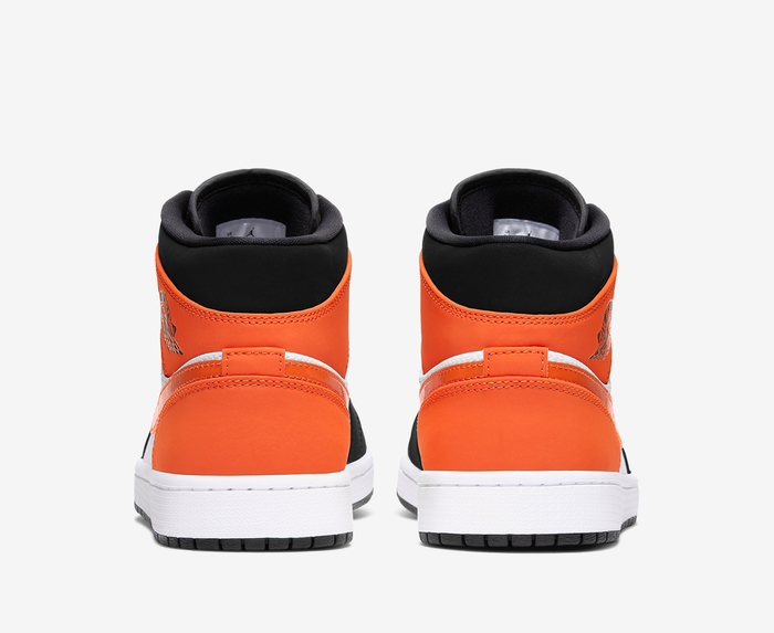 Air jordan 1 mid shop black white starfish orange