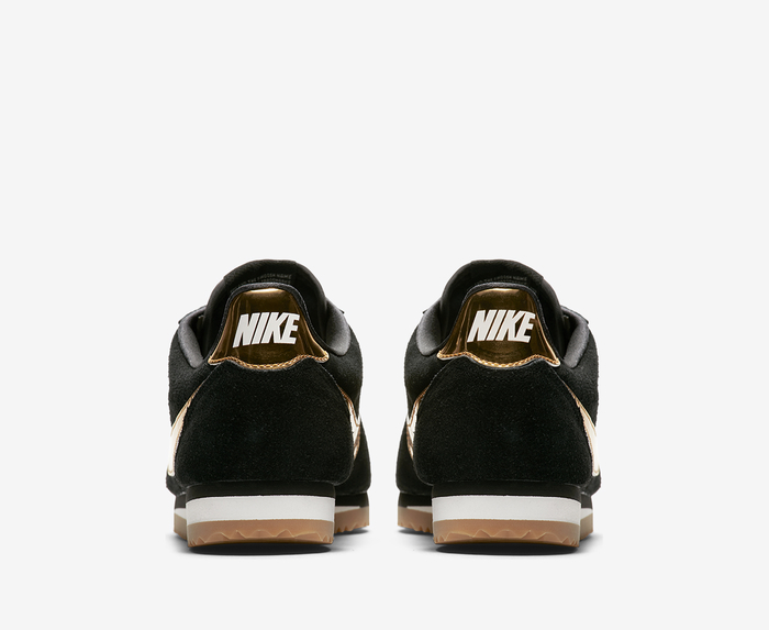 Nike WMNS Classic Cortez SE BLACK METALLIC GOLD VegNonVeg
