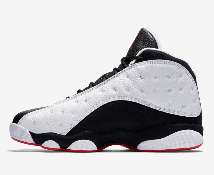 Jordan 13 white true red deals black
