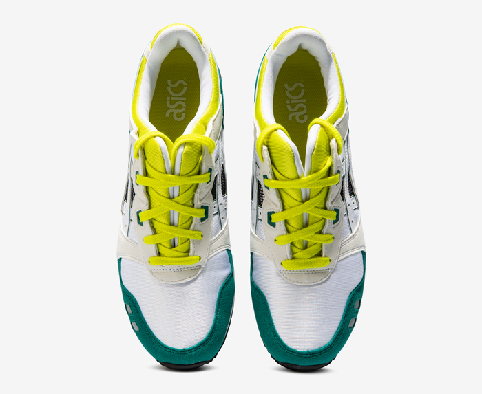 Asics gel lyte iii white green on sale yellow