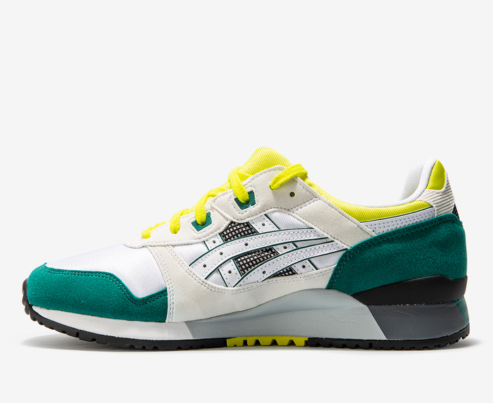 Asics gel lyte iii white green hot sale yellow