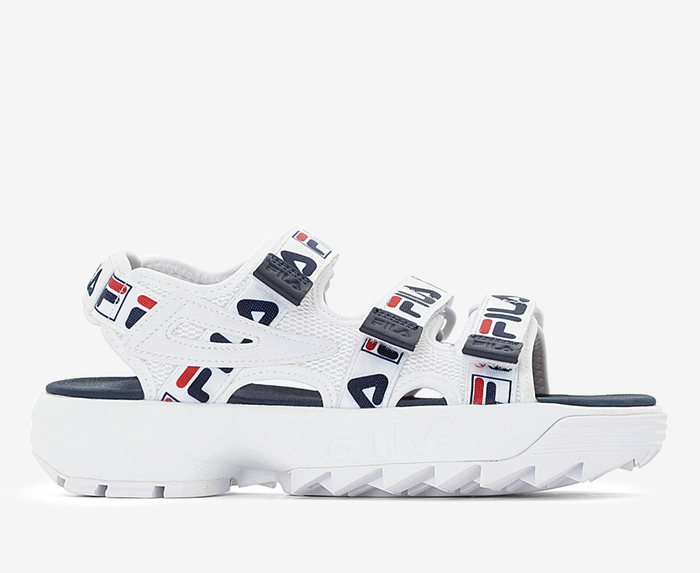 Fila White Disruptor Sandals, $57 | Asos | Lookastic