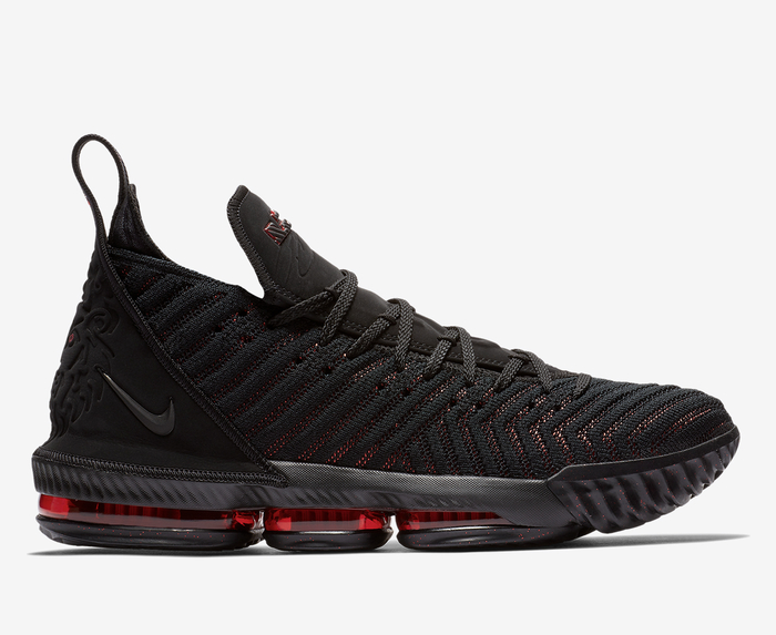 Nike LEBRON XVI BLACK BLACK UNIVERSITY RED VegNonVeg