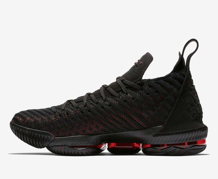 Nike LEBRON XVI BLACK BLACK UNIVERSITY RED VegNonVeg