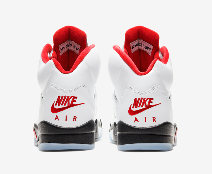 Jordan - AIR JORDAN 5 RETRO 'TRUE WHITE/FIRE RED-BLACK' - VegNonVeg