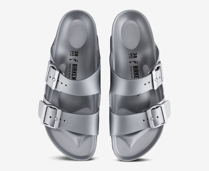 Silver birkenstock arizona eva on sale