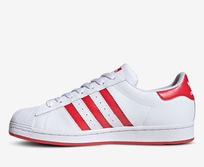 Adidas superstar red gold best sale