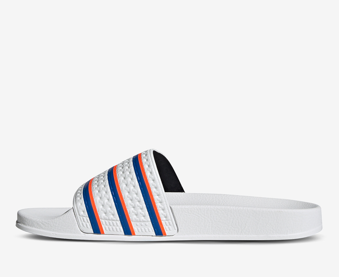 Adidas Originals - ADILETTE 'CLOUD WHITE / BLUE / SOLAR RED'' - VegNonVeg