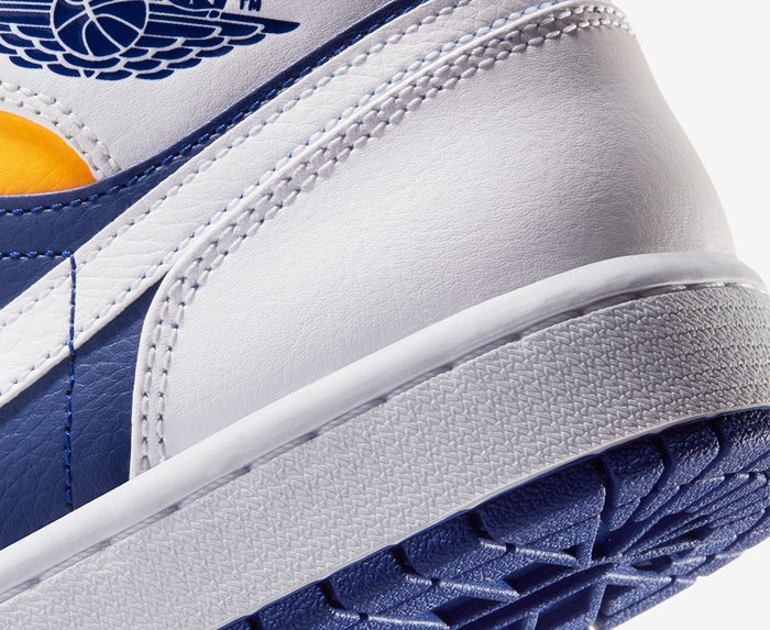 Jordan - AIR JORDAN 1 MID 'WHITE/LASER ORANGE-DEEP ROYAL BLUE' - VegNonVeg