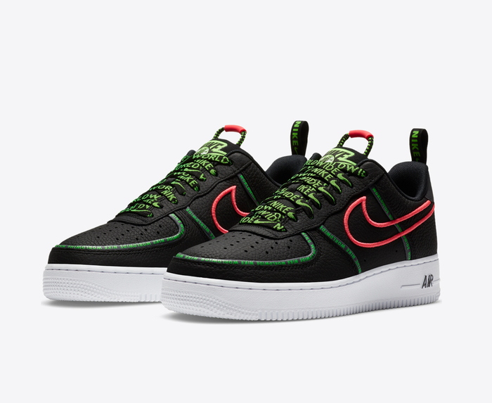 Air force 1 '07 black red pull tab hotsell