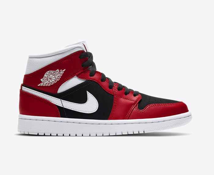 Jordan - WMNS AIR JORDAN 1 MID 'GYM RED/WHITE BLACK' - VegNonVeg