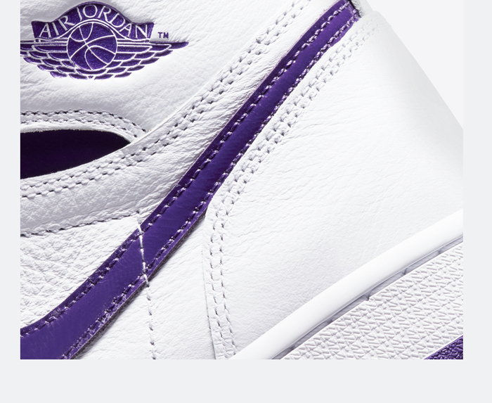 Air jordan 1 high good og white/court purple