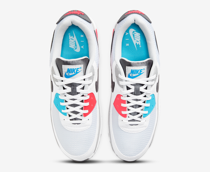 Nike - AIR MAX 90 'WHITE/IRON GREY-CHLORINE BLUE' - VegNonVeg