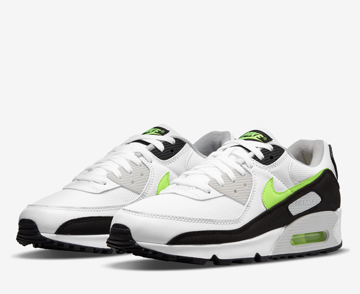 Nike AIR MAX 90 WHITE HOT LIME BLACK NEUTRAL GREY VegNonVeg