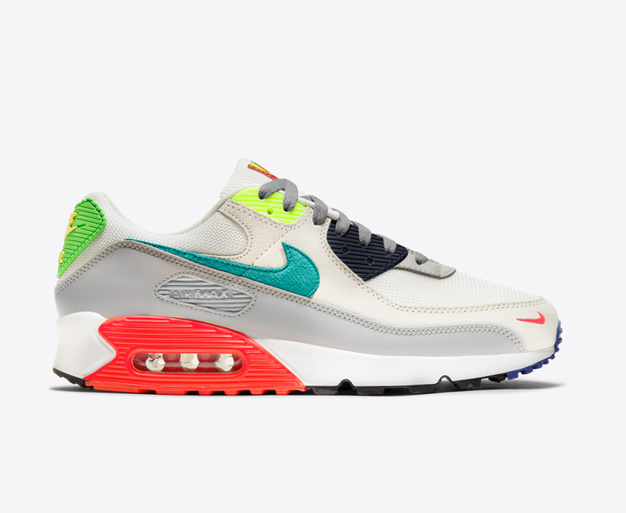 Nike NIKE AIR MAX 90 SE EVOLUTION OF ICONS PEARL GREY SPORT TURQ SUMMIT WHITE BLACK VegNonVeg