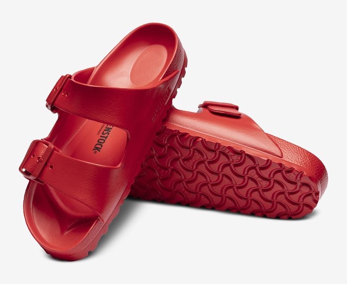 Red cheap leather birkenstocks