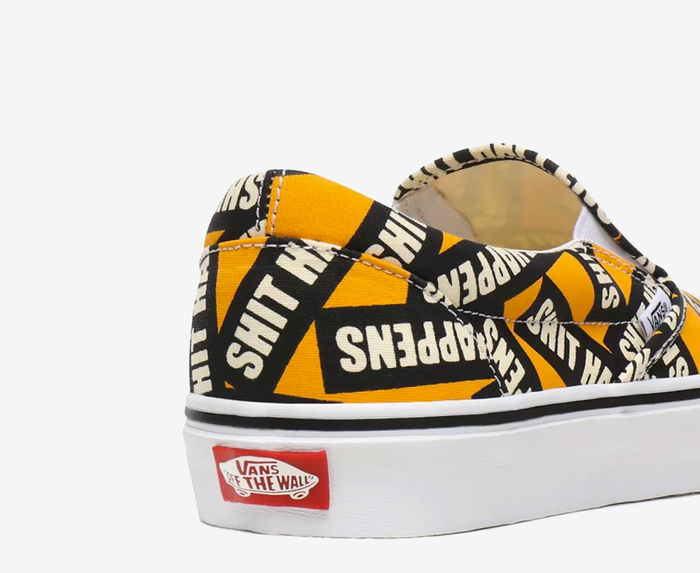 VANS Checkerboard Yellow & True White Womens Slip-On Shoes