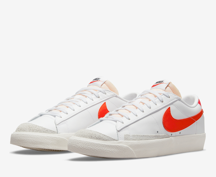 Nike - BLAZER LOW '77 VNTG 'WHITE/TEAM ORANGE-WHITE-SAIL' - VegNonVeg