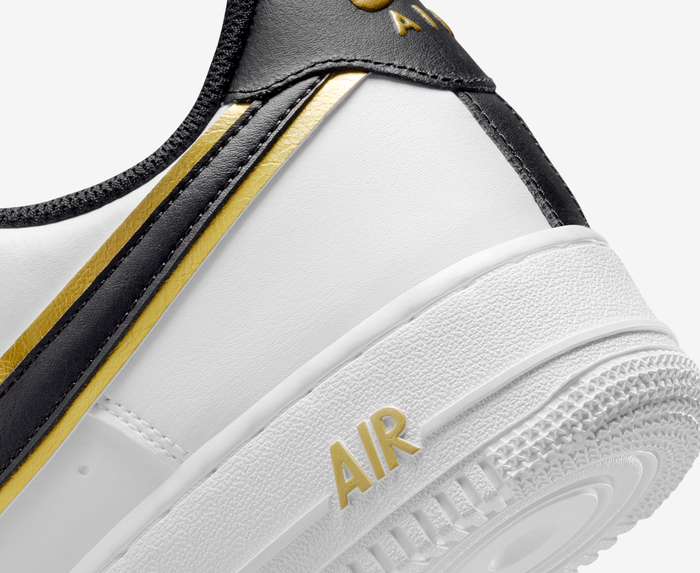 Nike AIR FORCE 1 '07 LV8 'WHITE/BLACK-METALLIC GOLD-WHITE' - VegNonVeg