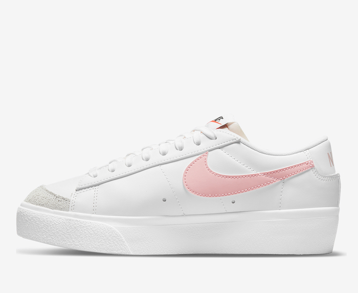 Nike - W BLAZER LOW PLATFORM 'WHITE/PINK GLAZE-SUMMIT WHITE-BLACK ...