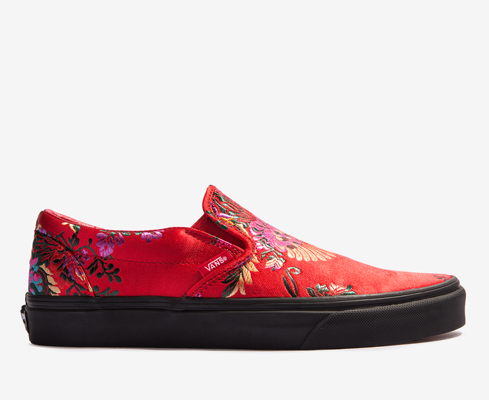 Festival satin cheap slip on vans