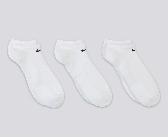 Nike - U NK EVERYDAY CUSH NS 3PR SOCKS 'WHITE/BLACK' - VegNonVeg