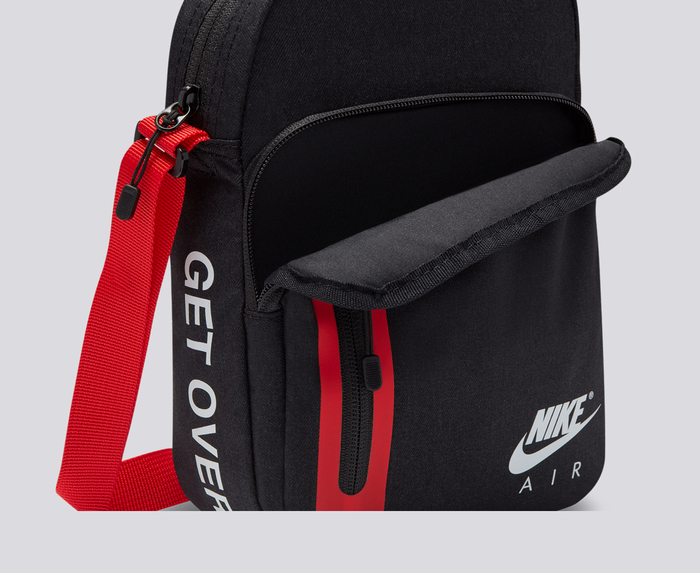 Nike NIKE TECH CROSS BODY BAG 'BLACK/UNIVERSITY RED/WHITE' VegNonVeg