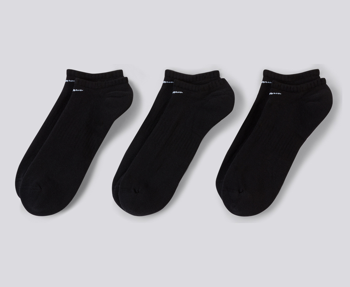 Nike - EVERYDAY CUSH NO-SHOW SOCKS - PACK OF 3 PAIRS 'BLACK/WHITE ...