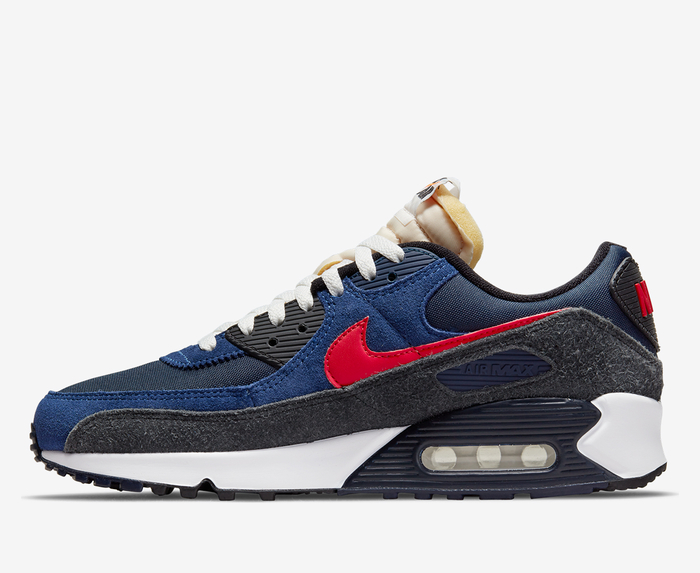 Nike - AIR MAX 90 SE 'DEEP ROYAL/UNIVERSITY RED/BLACK-OBSIDIAN' - VegNonVeg