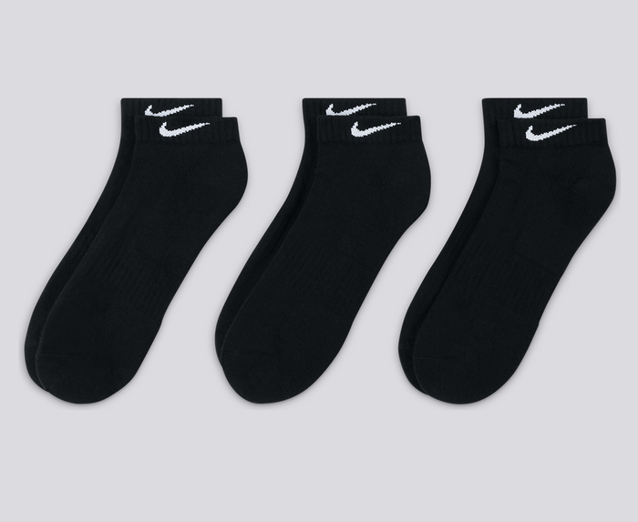 Nike - U NK Everyday Cush Low 3PR SOCKS 'BLACK/WHITE' - VegNonVeg
