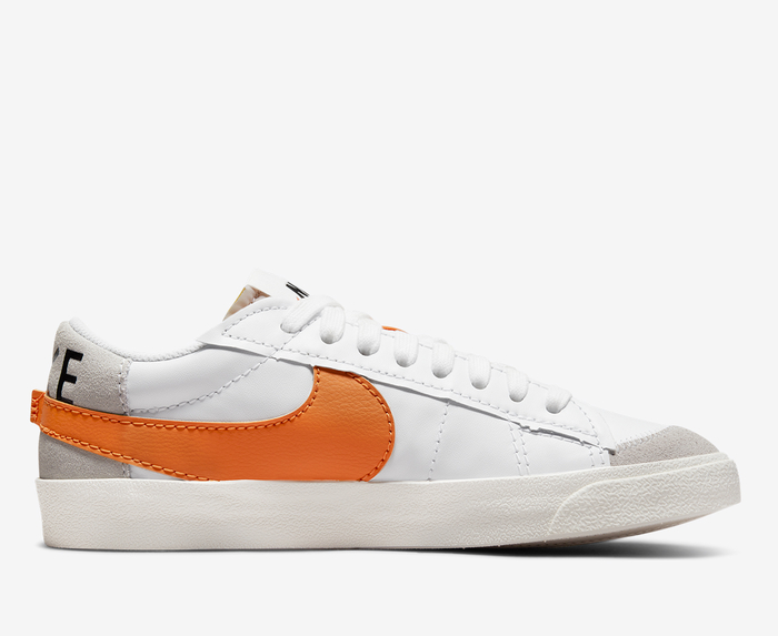 Nike - BLAZER LOW '77 JUMBO 'WHITE/ALPHA ORANGE-GREY FOG-SAIL' - VegNonVeg