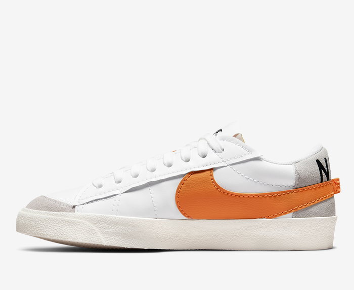 Nike - BLAZER LOW '77 JUMBO 'WHITE/ALPHA ORANGE-GREY FOG-SAIL' - VegNonVeg