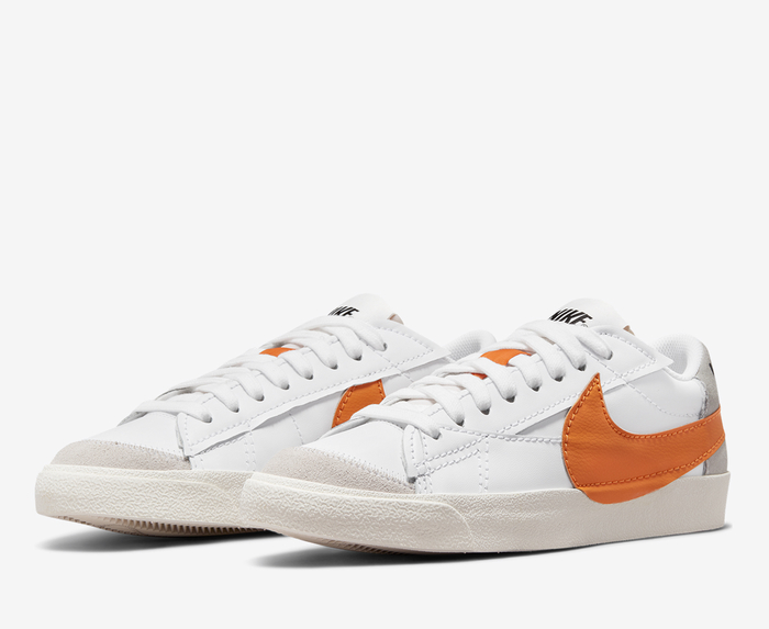 Nike - BLAZER LOW '77 JUMBO 'WHITE/ALPHA ORANGE-GREY FOG-SAIL' - VegNonVeg